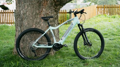 Damski elektryczny rower górski CTM Ruby za 27,5, Mentol/szary - L - test