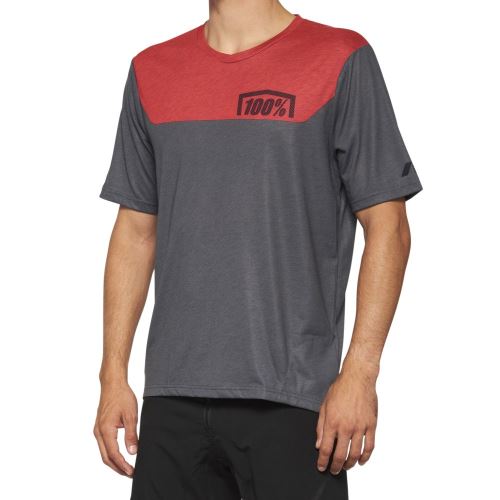 Pánský dres 100% AIRMATIC Short Sleeve Jersey Charcoal/Racer Red