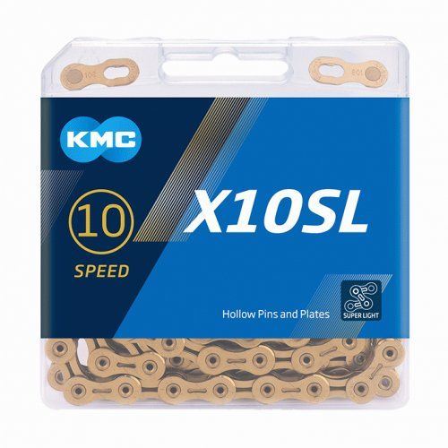 Řetěz KMC X10SL zlatý, 10 rychlostí, 114 článků