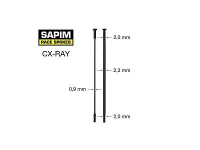 Drut SAPIM CX Ray - czarny - prosty (2-0,9x2,2-2), 220mm