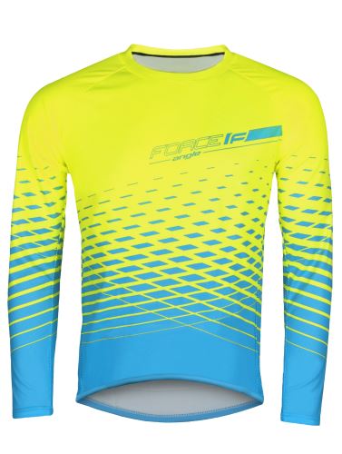 jersey FORCE MTB ANGLE długi rękaw, fluo-niebieski