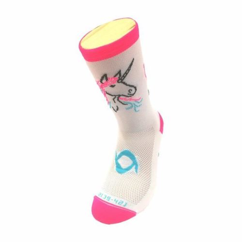 Ponožky Lawi F*ck Covid 19 - UNICORN - jednorožec - Bílo Růžové