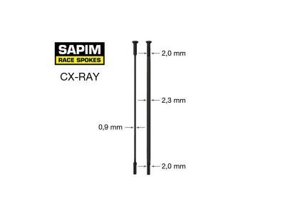 Drut SAPIM CX Ray - czarny - prosty (2-0,9x2,2-2), różne długości