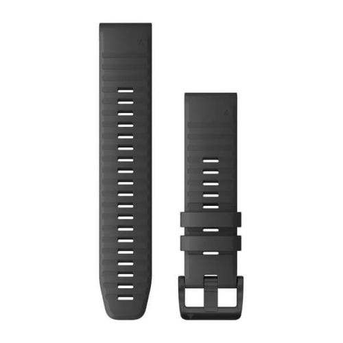 Řemínek pro Garmin fenix6 Solar - QuickFit 22, silikonový, tmavě šedý, černá přezka