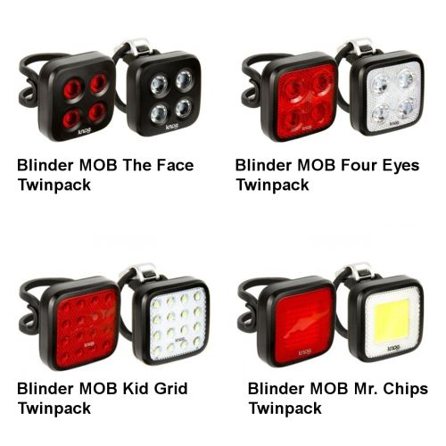 KNOG Blinder MOB Twinpack - Sada přední + zadní světlo - Twinpack Kid Grid