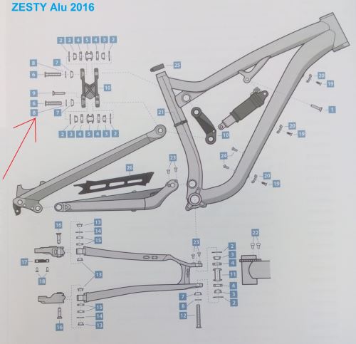 Vymezovací podložka LAPIERRE ZESTY/SPICY ALU -8- 13*18*0.5mm k vahadlu Uni , 2016