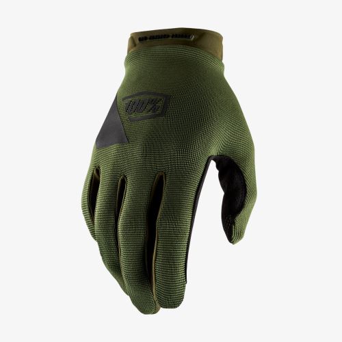 Celoprstové rukavice 100% ridecamp, zelené