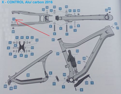 LAPIERRE X-CONTROL Alloy / Carbon-13- Bolt to Uni Foot, 2016