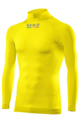 Funkcjonalna koszulka SIXS TS3 z długim rękawem i golfem w kolorze żółtym