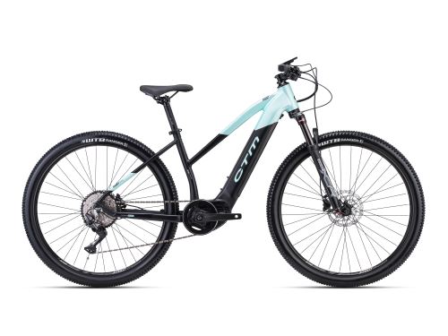 Damski elektryczny rower górski CTM RUBY X Pro - czarny mat / turkusowa perła