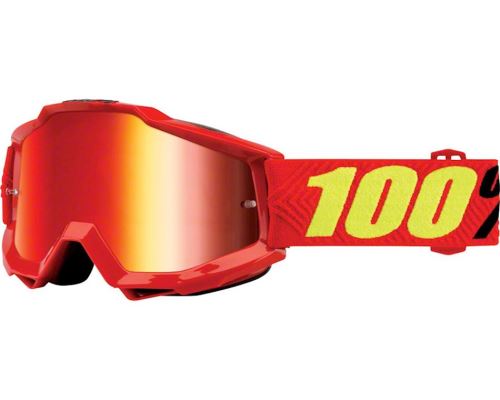 Downhill Goggles 100% ACCURI Gogle Saarinen - Mirror Red Lens