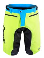 FORCE - kraťasy MTB-11 s odnímatelnou vložkou, fluo XS