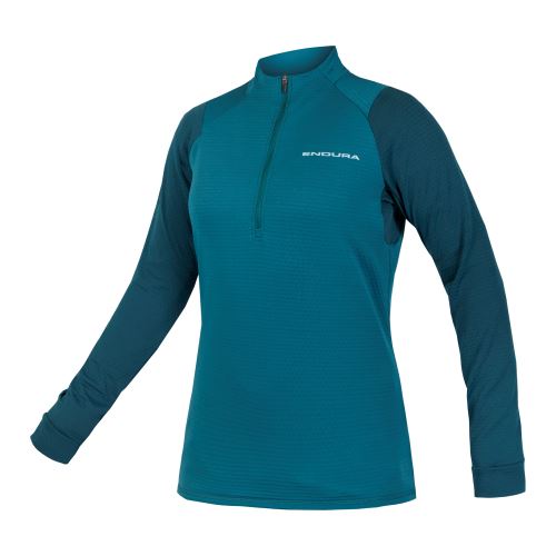 ENDURA - dámský zateplený dres SingleTrack Fleece modrozelená