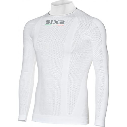 Funkcjonalna koszulka dziecięca SIXS K TS3 z długim rękawem i golfem w kolorze białym