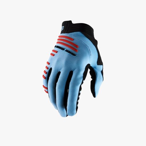 Rukavice 100% R-CORE Gloves Light Blue/Fluo Red