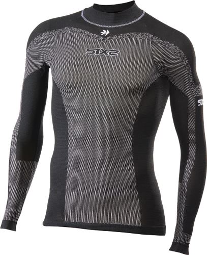 SIXS TS3L BT funkcjonalna ultra lekka koszulka z długim rękawem i golfem w kolorze czarnym