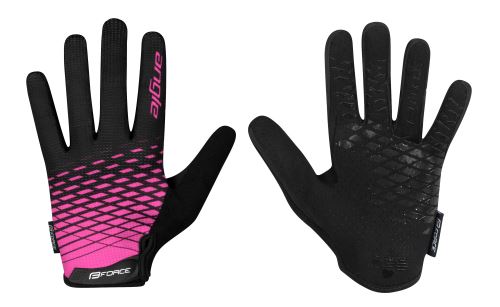 Celoprstové rukavice Force MTB angle, růžovo-černé