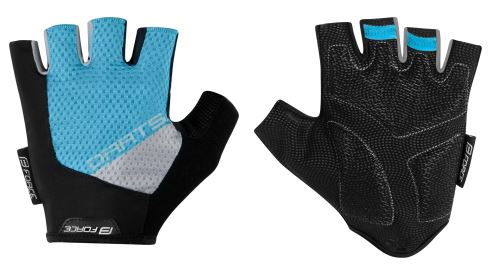 Krátkoprsté rukavice Force DARTS gel bez zapínání,modro-šedé
