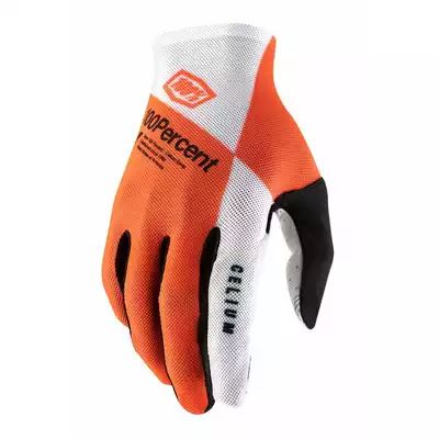 Celoprstové rukavice 100% Celium, bílo-oranžová