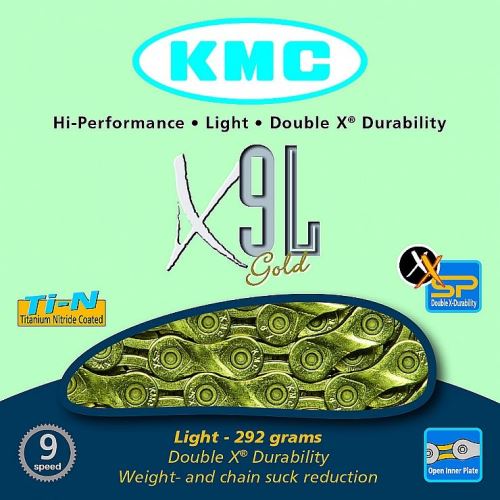KMC X-9-L ZŁOTY ŁAŃCUCH BOX
