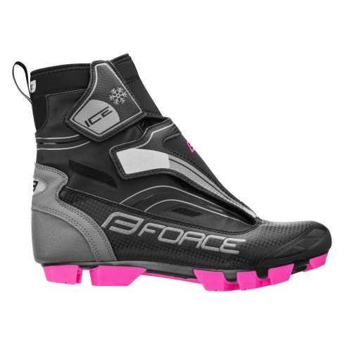 buty zimowe FORCE MTB ICE21, damskie, czarno-różowe 36