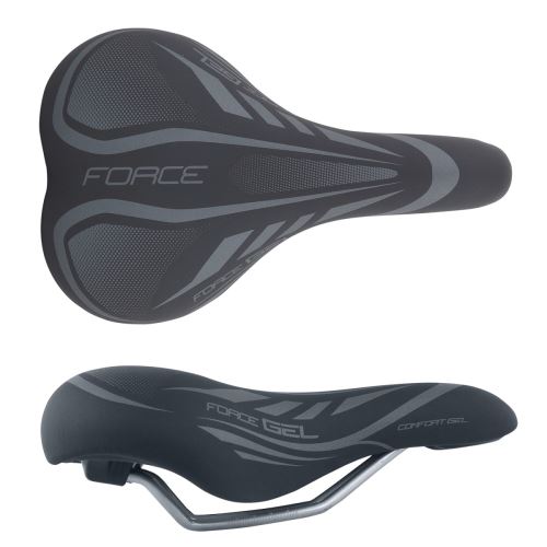 FORCE - sedlo  COMFORT GEL turistické pánské, černé