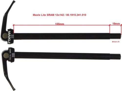 Naprawiono tylną oś Maxle Lite SRAM - Rock Shox 12x142mm / długość 174mm / gwint M12x1,75