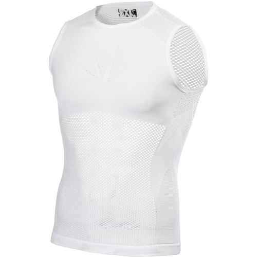 Siatkowy T-shirt bez rękawów SIXS SMRX, biały S/M