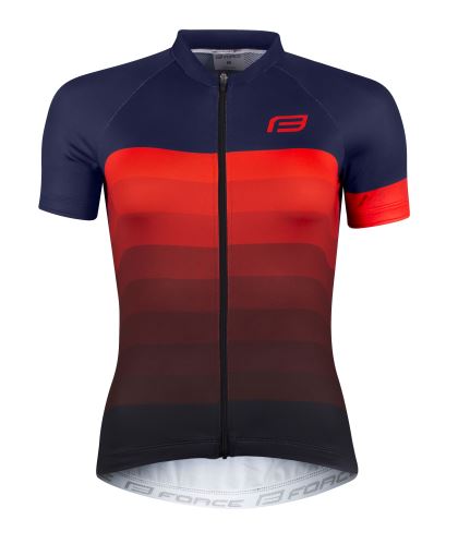 FORCE - dámský dres F Ascent kr. rukáv modro-červený
