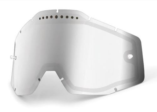 Náhradní sklo 100% RACECRAFT/ACCURI/STRATA - Větraný dvojitý panel - Anti-Fog - Silver Mirror / Smoke