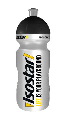 Láhev Isostar, 650ml, výsuvný vršek, stříbrná