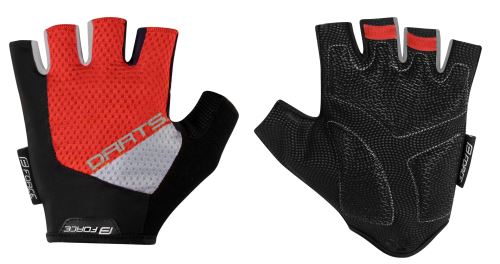 Krátkoprsté rukavice Force DARTS gel bez zapínání,červeno-šedé