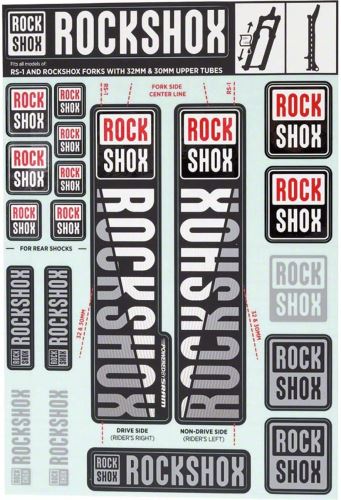 RockShox Stickers - 35mm WHITE MY18 - PIKE / LYRIK / YARI / DOMAIN / REVELATION (2018+)