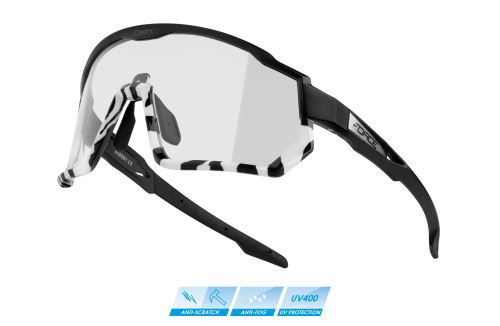 okulary FORCE DRIFT czarno-zebra, soczewki fotochromowe