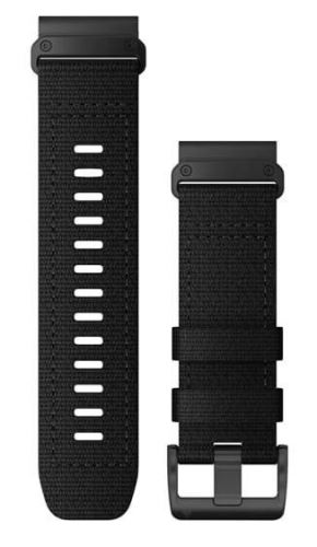 Řemínek pro Garmin Tactix Delta - QuickFit 26, nylonový, černý, černá přezka
