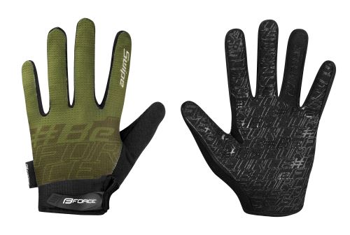 Celoprstové rukavice Force MTB Swipe, zeleno-černá