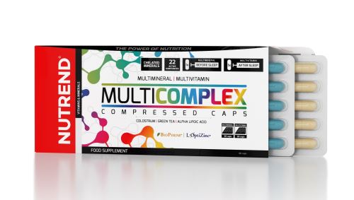 Kapsle Nutrend MULTICOMPLEX COMPRESSED CAPS, obsahuje 60 kapslí