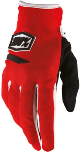 Celoprstové rukavice 100% ridecamp, červené, MD