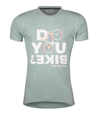 T-shirt FORCE BIKE krótki rękaw, szaro-zielony