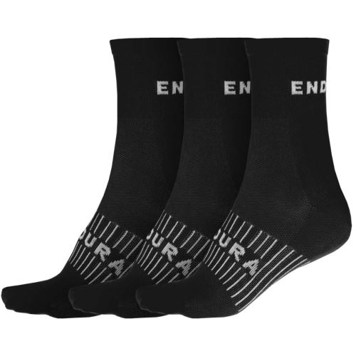 Ponožky ENDURA Coolmax® race černá 3 páry  - různé velikosti