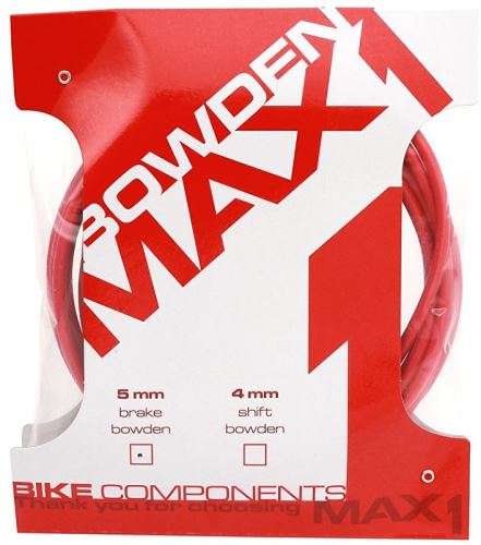 Hamulec Bowden MAX1 5mm czerwony pakiet 3m