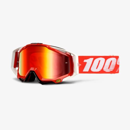 Sjezdové brýle 100% RACECRAFT Goggle Fire Red - Mirror Red Lens