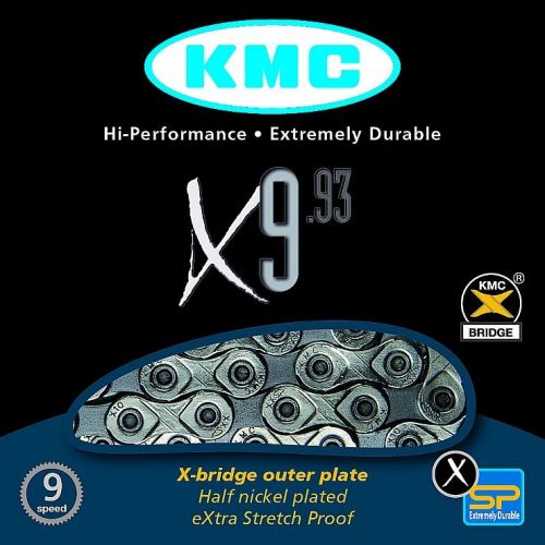 Łańcuch KMC X-9.93, 9 biegów, 116 ogniw, w pudełku