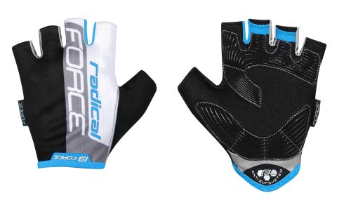 Krátkoprsté rukavice Force Radical, černo/bílo/modré