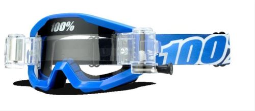 100% Motocross Strata Mud Roll-Blue Blue Lagoon - Clear Glass